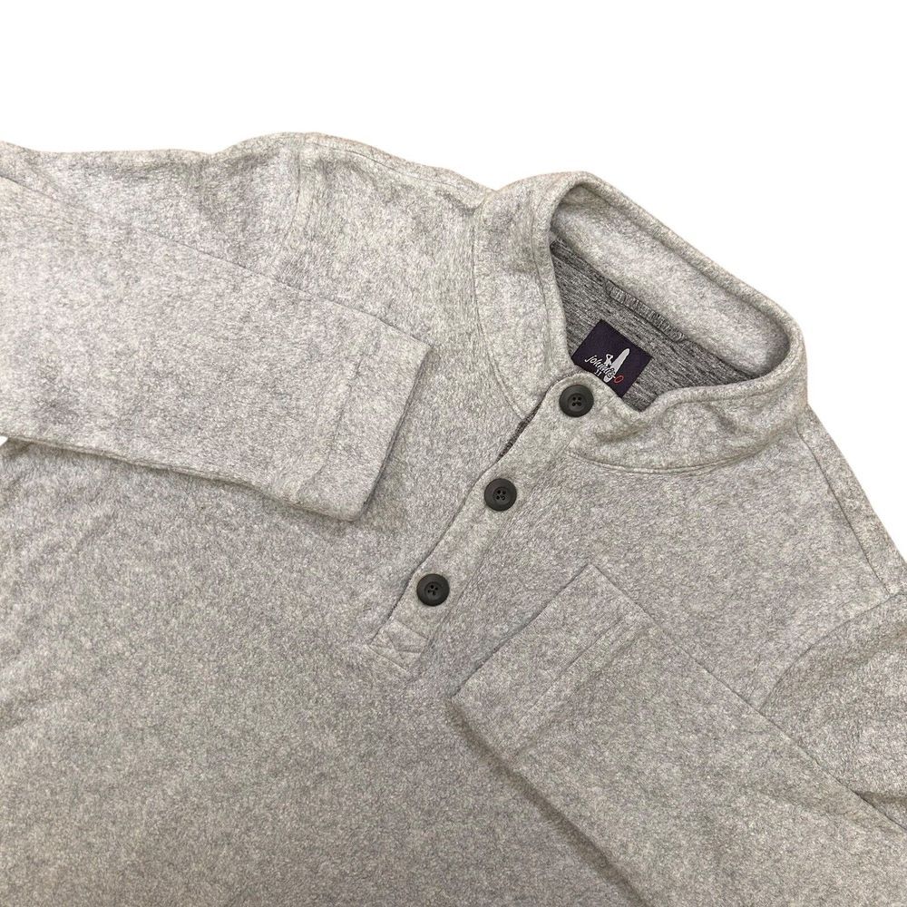 Johnnie O Fleece 1/4 Henley Shirt Sweatshirt size Boys‎  16 Warm Solid Gray